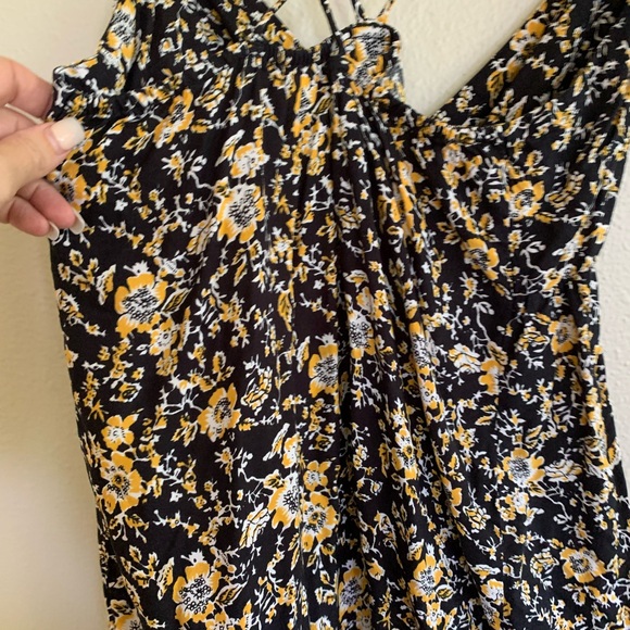Volcom NWOT black yellow and white floral strappy dress - Picture 5 of 7